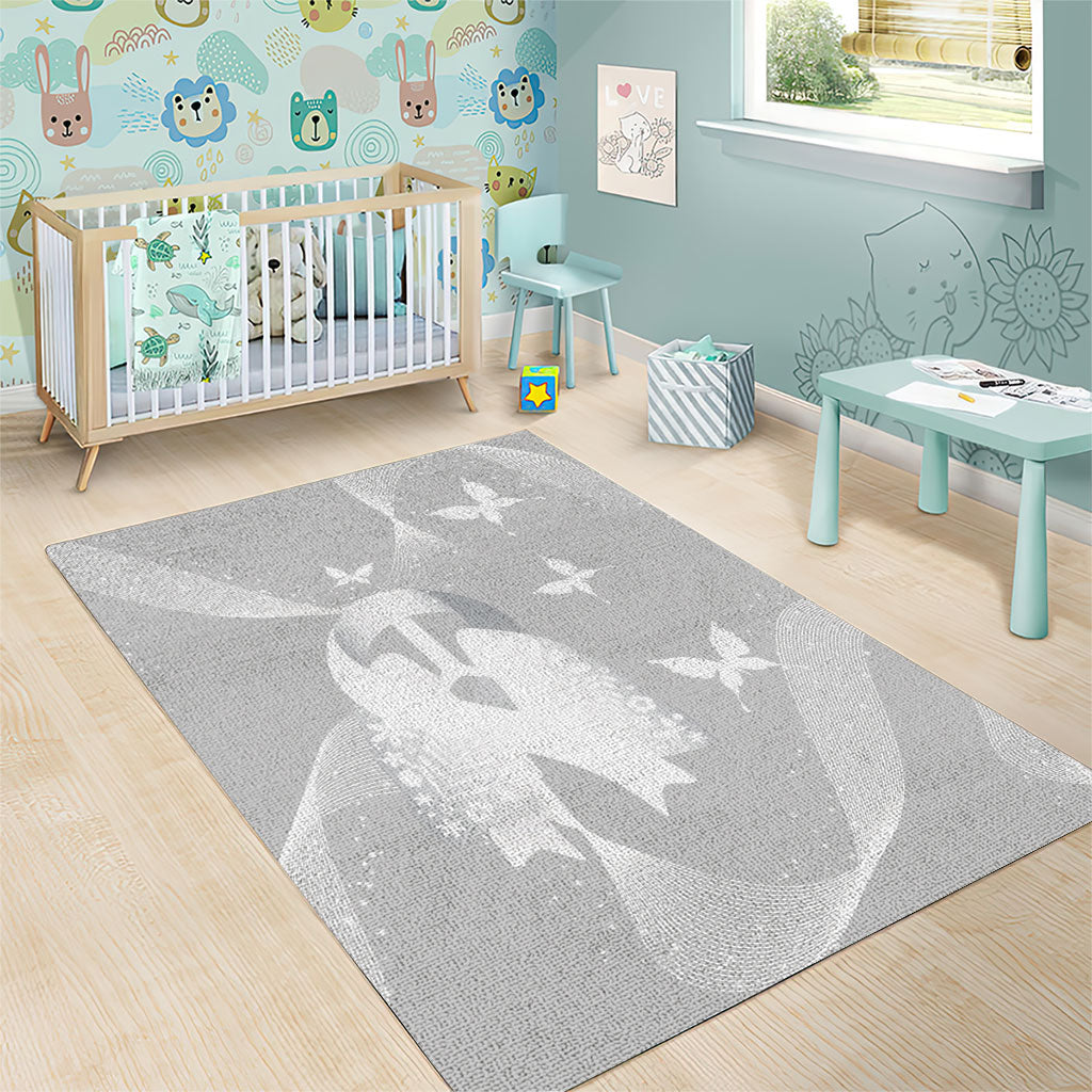 Australia Lung Cancer Awareness Area Rug Butterfly Ribbon Art