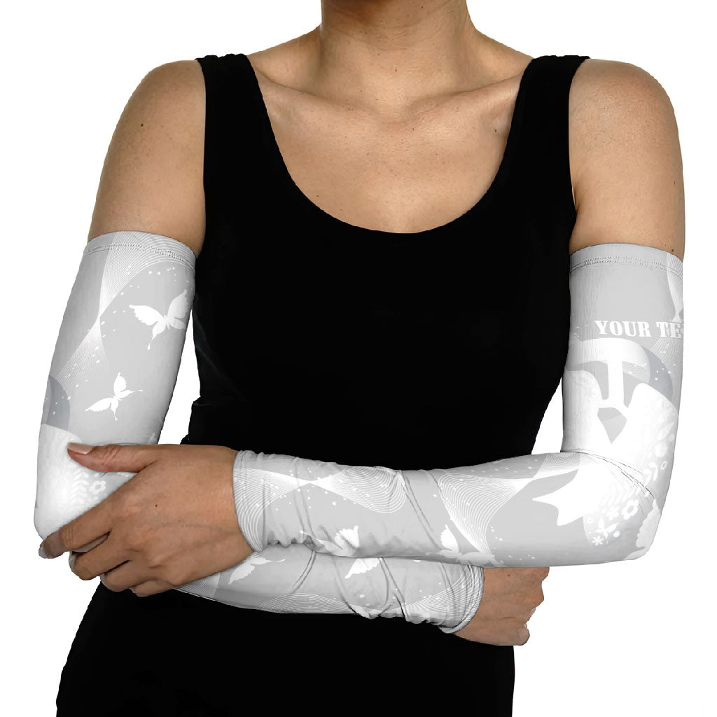 Australia Lung Cancer Awareness Personalised Arm Sleeves Butterfly Ribbon Art