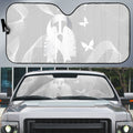 Australia Lung Cancer Awareness Auto Sun Shade Butterfly Ribbon Art