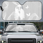 Australia Lung Cancer Awareness Auto Sun Shade Butterfly Ribbon Art