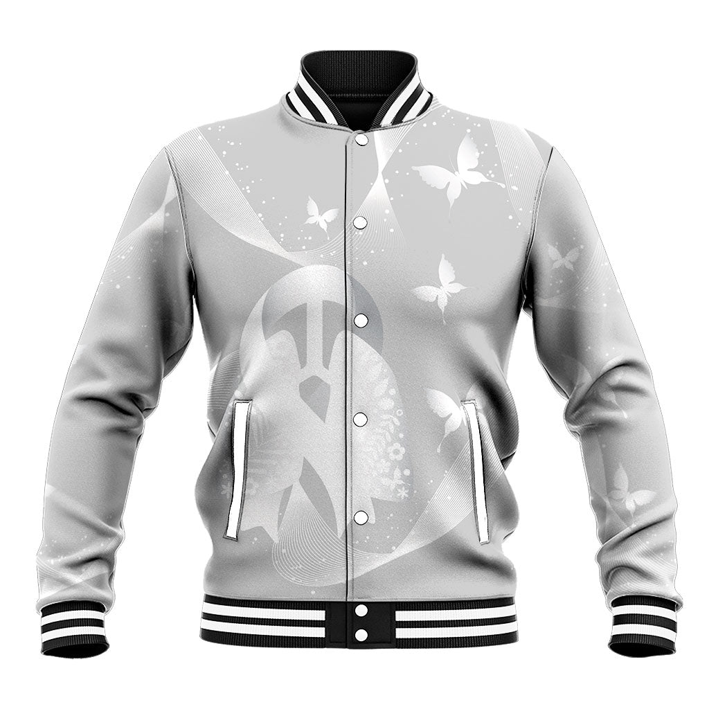 Australia Lung Cancer Awareness Personalised Baseball Jacket Butterfly Ribbon Art