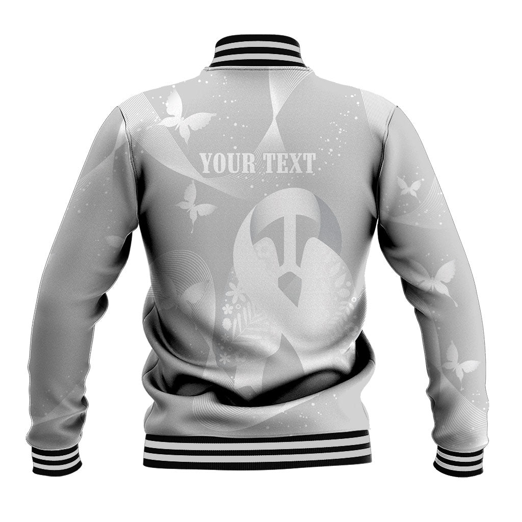 Australia Lung Cancer Awareness Personalised Baseball Jacket Butterfly Ribbon Art