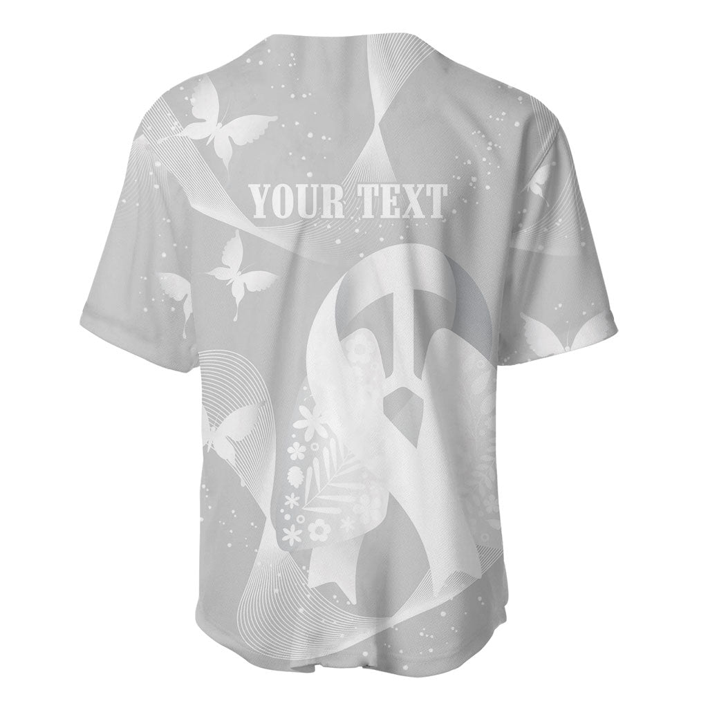 Australia Lung Cancer Awareness Personalised Baseball Jersey Butterfly Ribbon Art