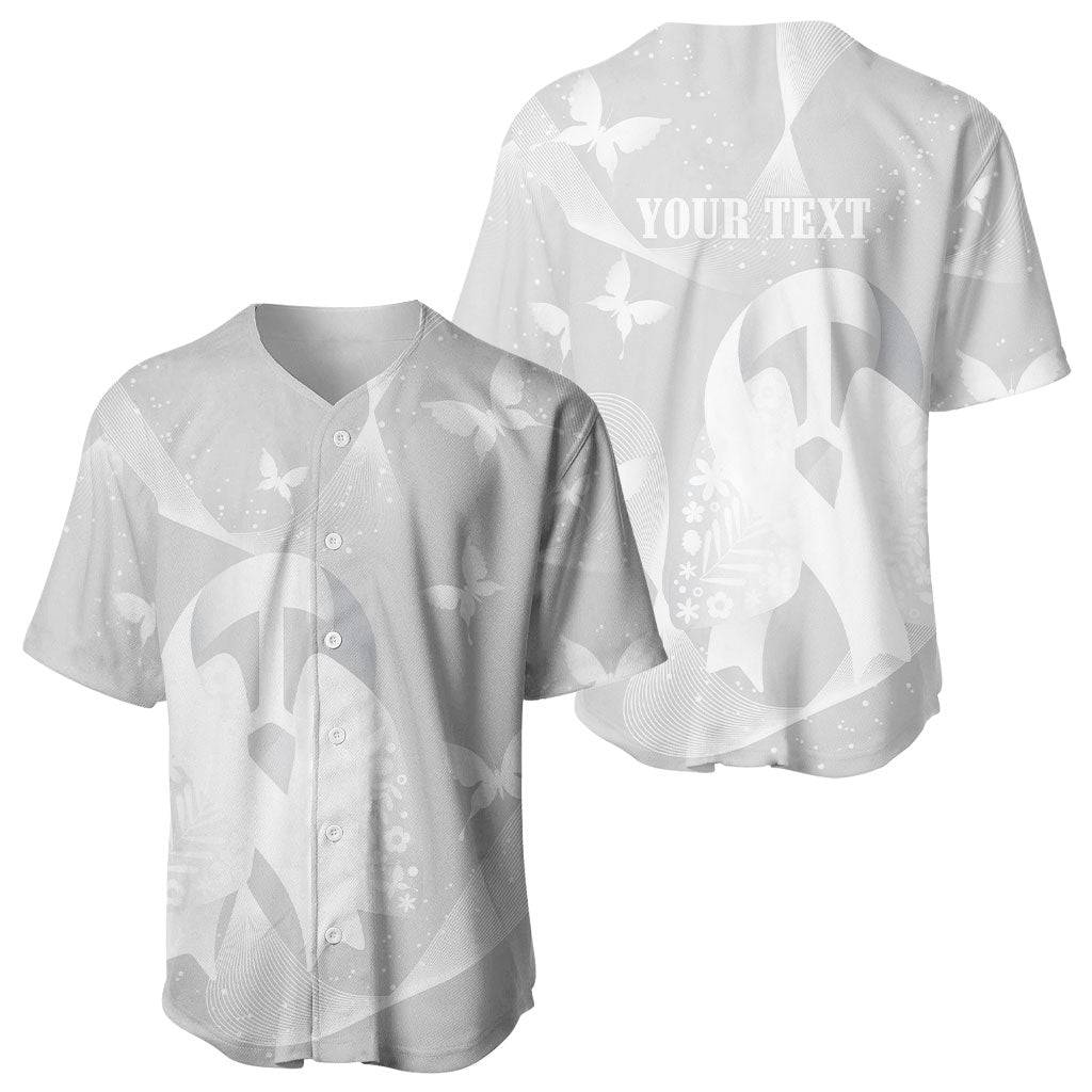 Australia Lung Cancer Awareness Personalised Baseball Jersey Butterfly Ribbon Art