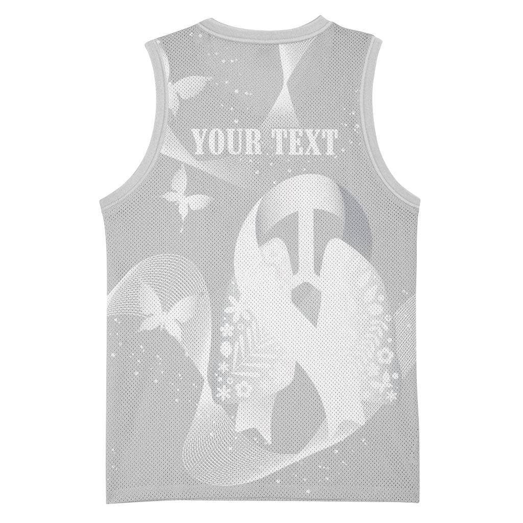 Australia Lung Cancer Awareness Personalised Basketball Jersey Butterfly Ribbon Art