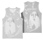 Australia Lung Cancer Awareness Personalised Basketball Jersey Butterfly Ribbon Art