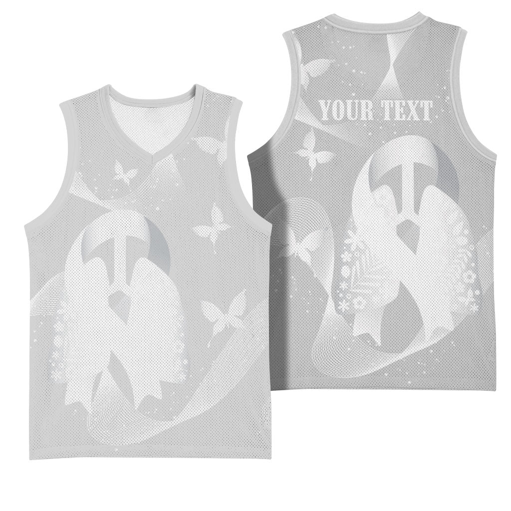 Australia Lung Cancer Awareness Personalised Basketball Jersey Butterfly Ribbon Art
