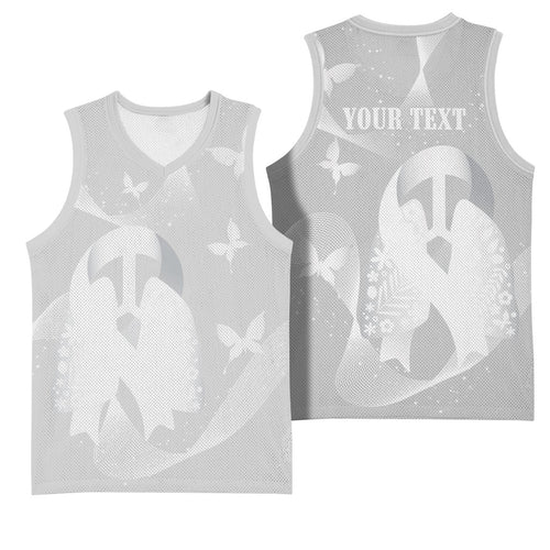 Australia Lung Cancer Awareness Personalised Basketball Jersey Butterfly Ribbon Art