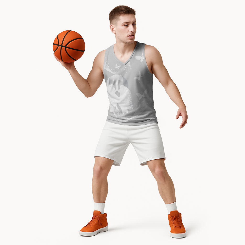 Australia Lung Cancer Awareness Personalised Basketball Jersey Butterfly Ribbon Art