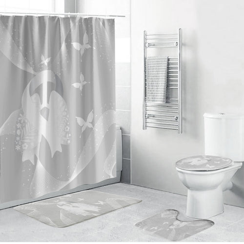 Australia Lung Cancer Awareness Bathroom Set Butterfly Ribbon Art