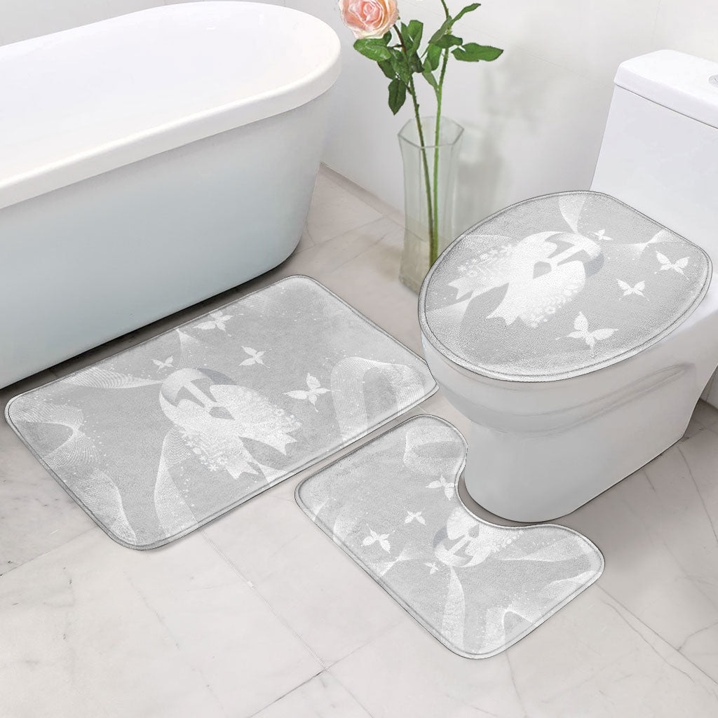 Australia Lung Cancer Awareness Bathroom Set Butterfly Ribbon Art
