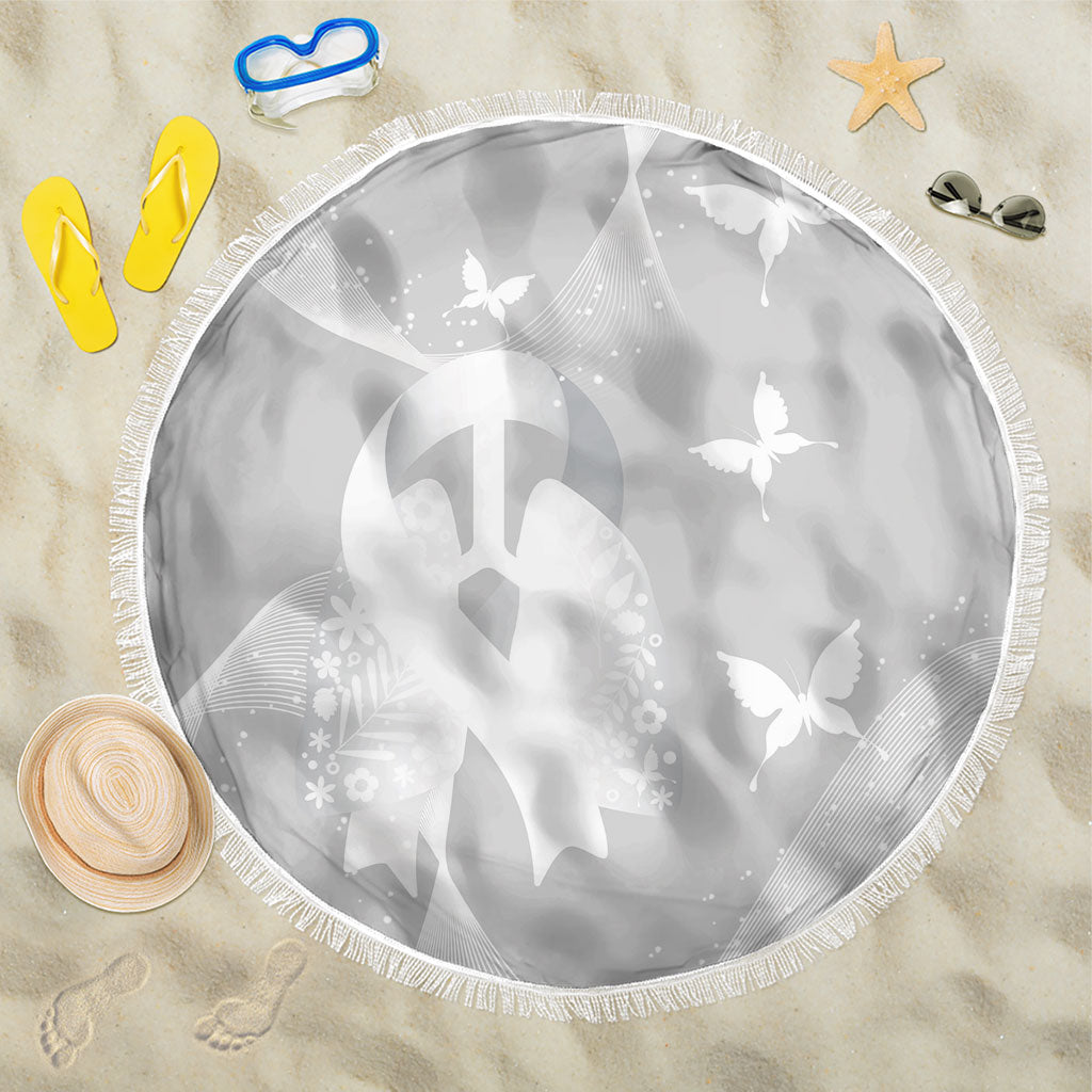 Australia Lung Cancer Awareness Beach Blanket Butterfly Ribbon Art