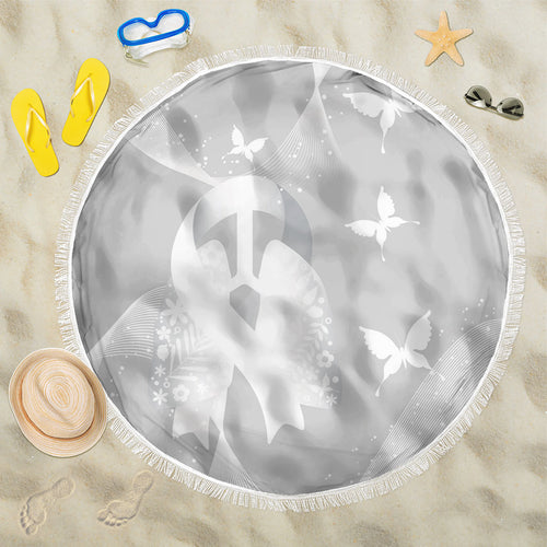Australia Lung Cancer Awareness Beach Blanket Butterfly Ribbon Art