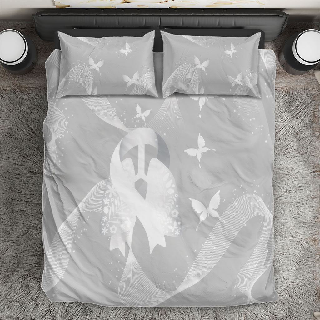 Australia Lung Cancer Awareness Bedding Set Butterfly Ribbon Art