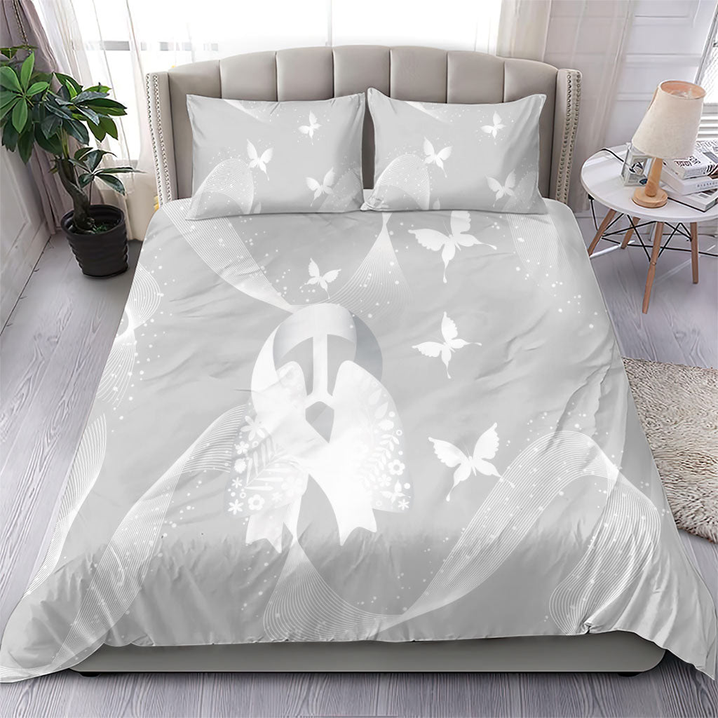 Australia Lung Cancer Awareness Bedding Set Butterfly Ribbon Art