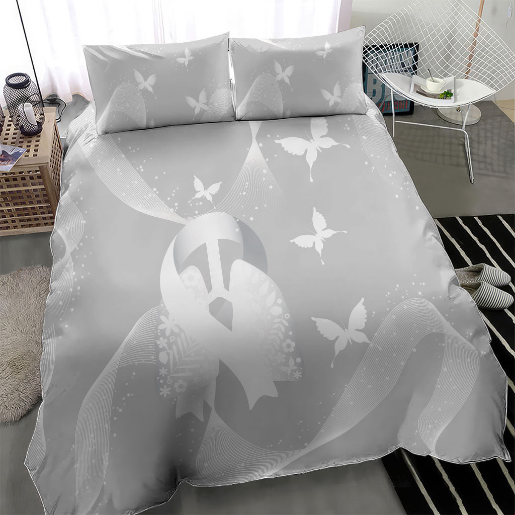 Australia Lung Cancer Awareness Bedding Set Butterfly Ribbon Art