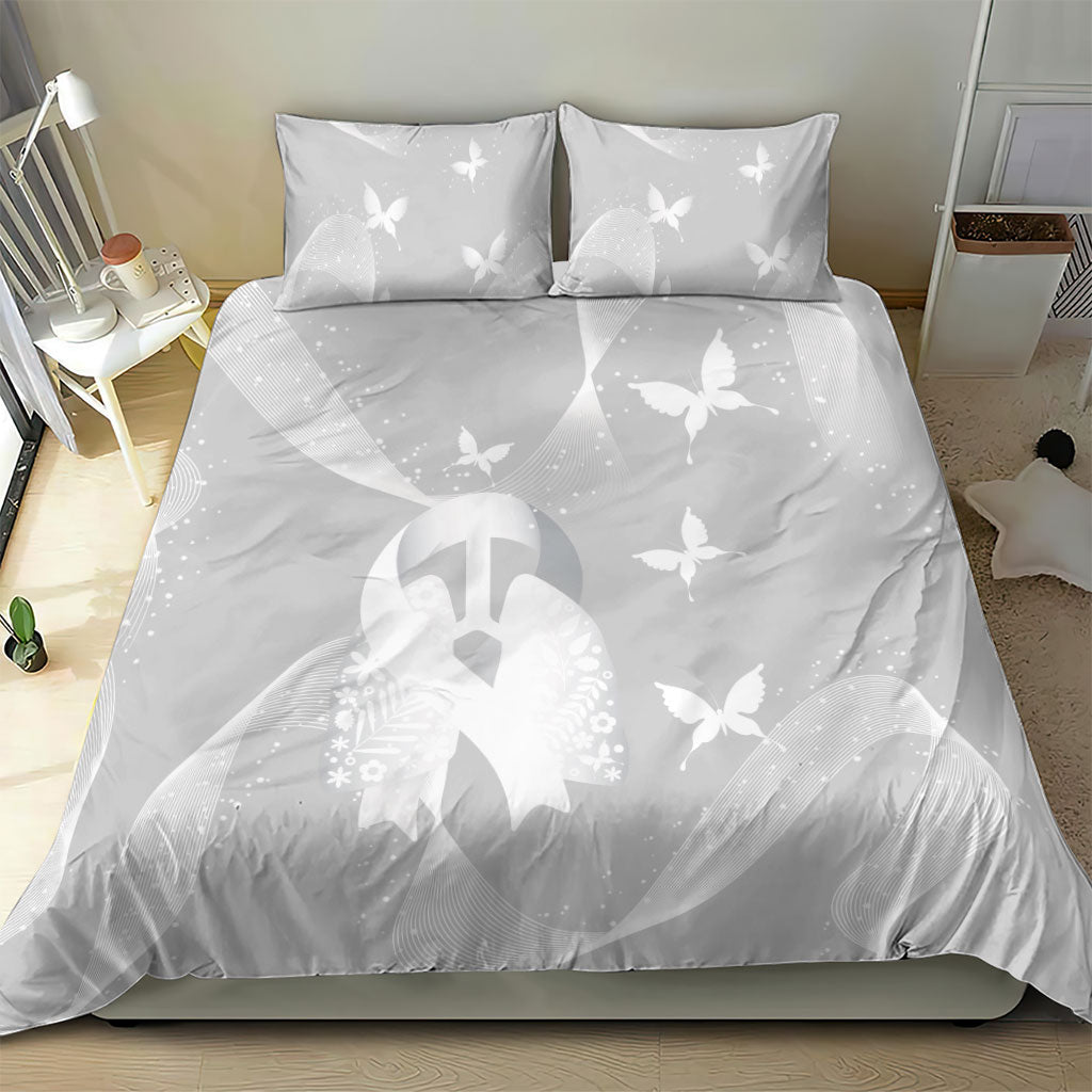 Australia Lung Cancer Awareness Bedding Set Butterfly Ribbon Art