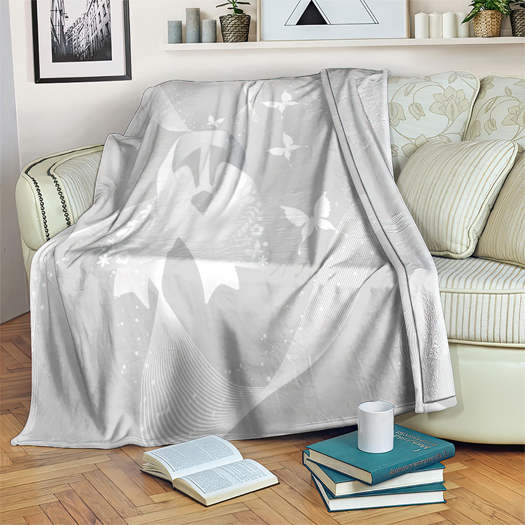 Australia Lung Cancer Awareness Blanket Butterfly Ribbon Art
