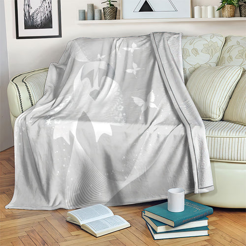 Australia Lung Cancer Awareness Blanket Butterfly Ribbon Art