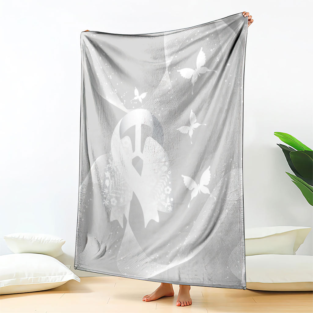 Australia Lung Cancer Awareness Blanket Butterfly Ribbon Art