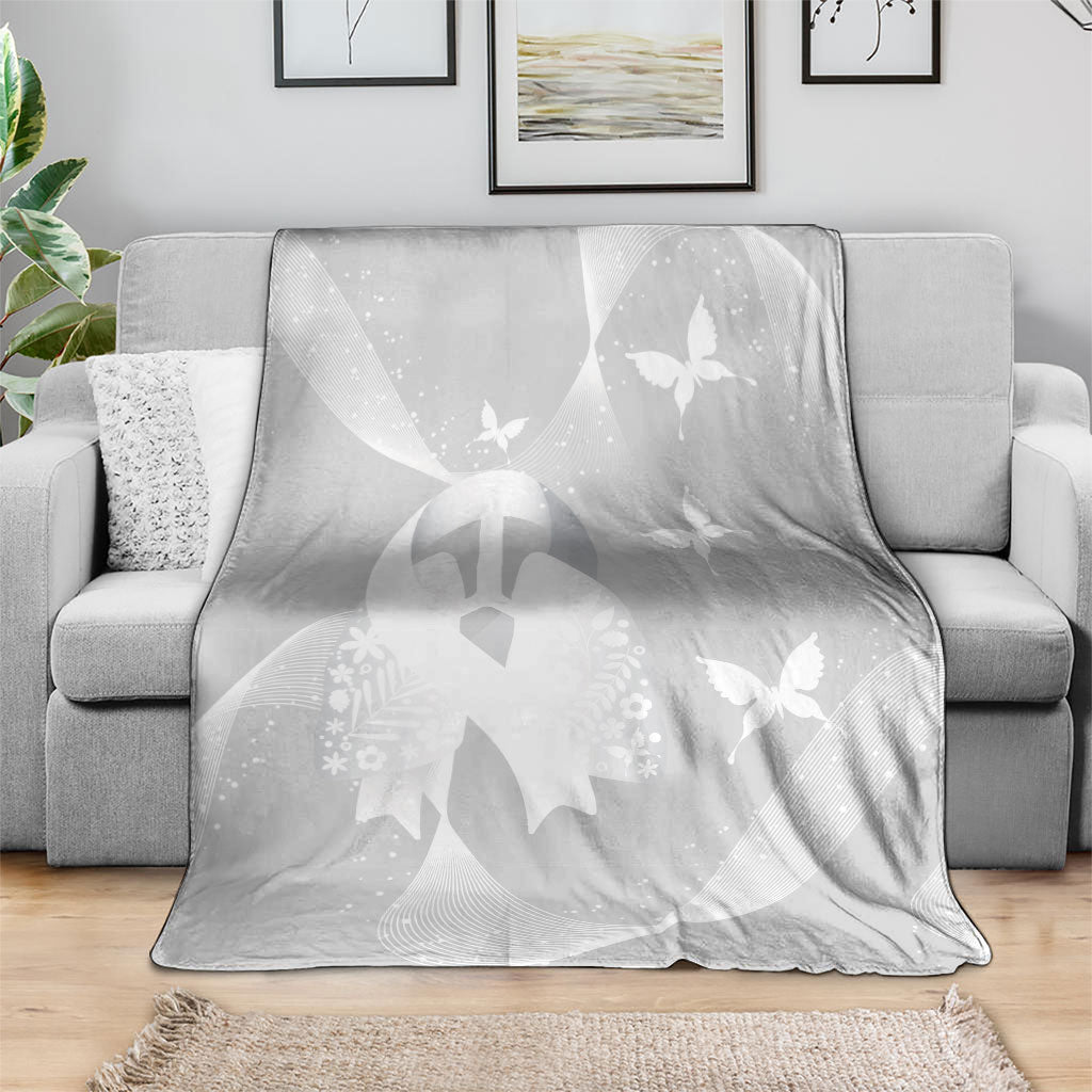 Australia Lung Cancer Awareness Blanket Butterfly Ribbon Art