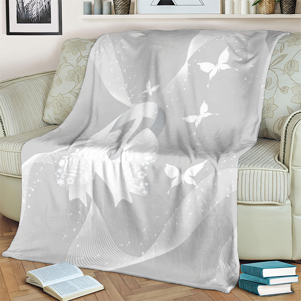 Australia Lung Cancer Awareness Blanket Butterfly Ribbon Art