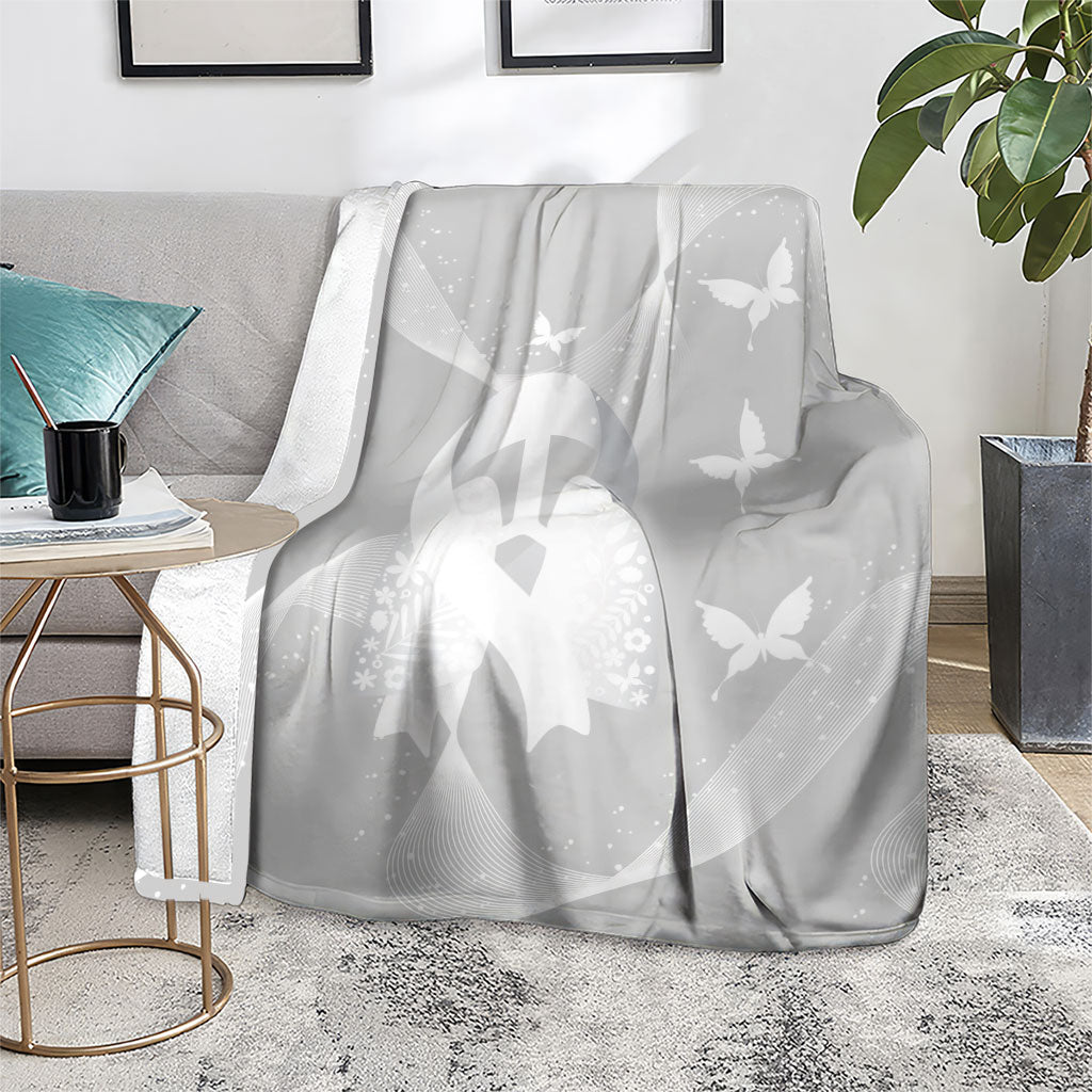 Australia Lung Cancer Awareness Blanket Butterfly Ribbon Art