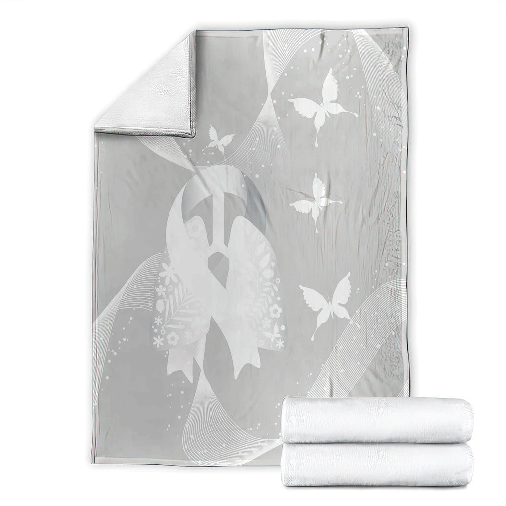 Australia Lung Cancer Awareness Blanket Butterfly Ribbon Art
