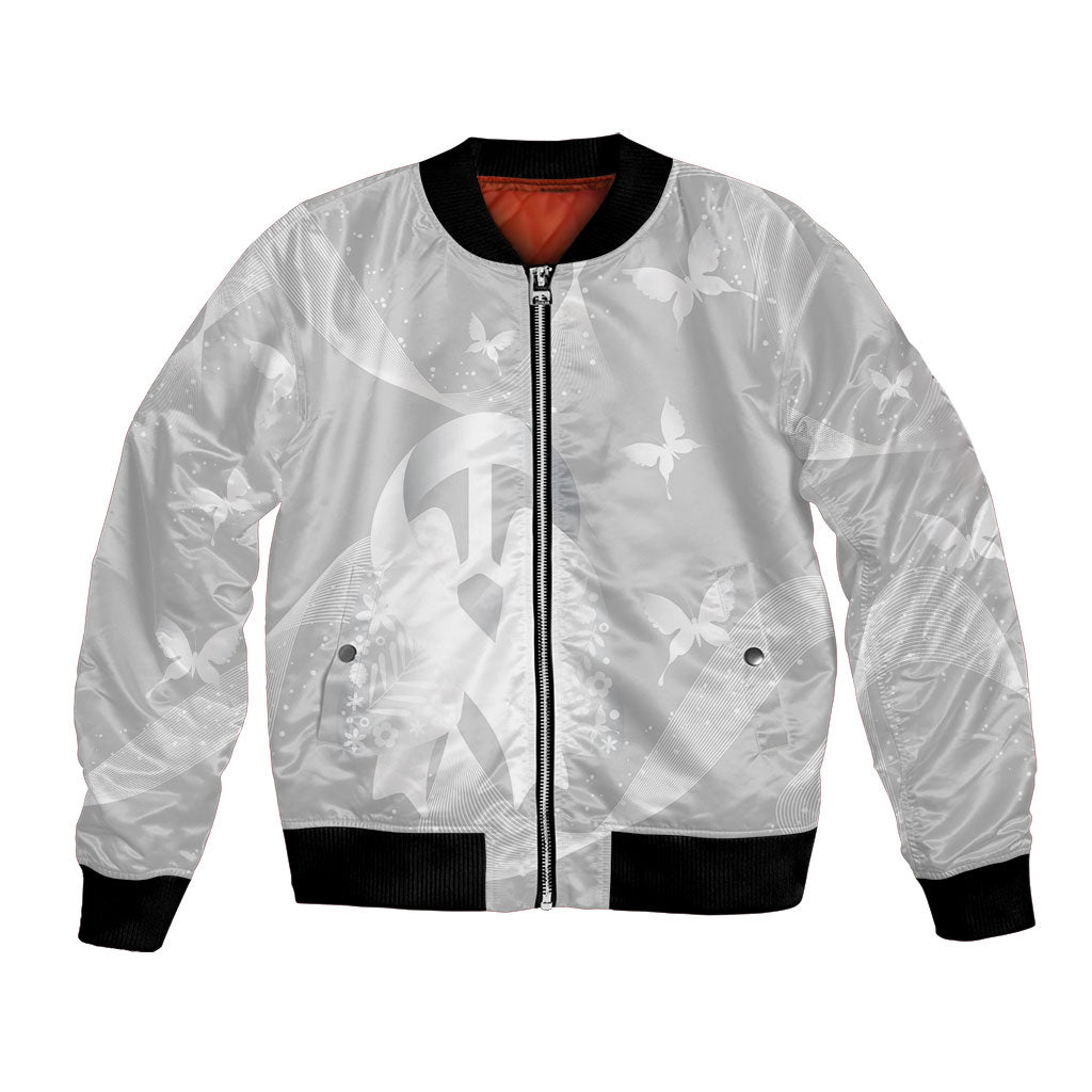 Australia Lung Cancer Awareness Personalised Bomber Jacket Butterfly Ribbon Art