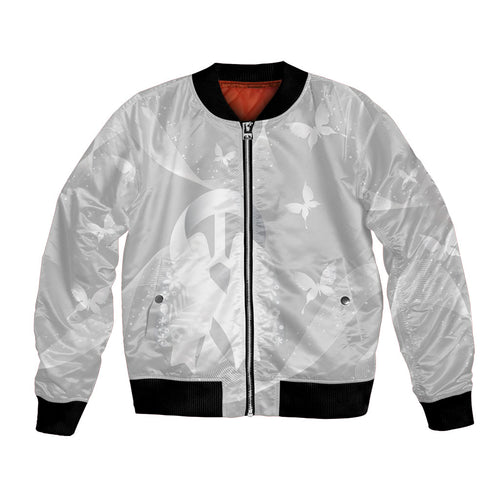 Australia Lung Cancer Awareness Personalised Bomber Jacket Butterfly Ribbon Art