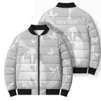 Australia Lung Cancer Awareness Personalised Bomber Puffer Jacket Butterfly Ribbon Art