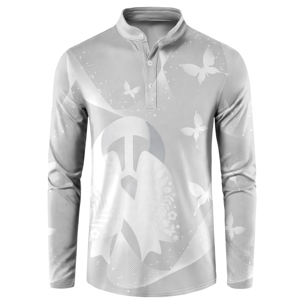 Australia Lung Cancer Awareness Personalised Button Sweatshirt Butterfly Ribbon Art