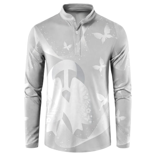 Australia Lung Cancer Awareness Personalised Button Sweatshirt Butterfly Ribbon Art