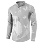 Australia Lung Cancer Awareness Personalised Button Sweatshirt Butterfly Ribbon Art