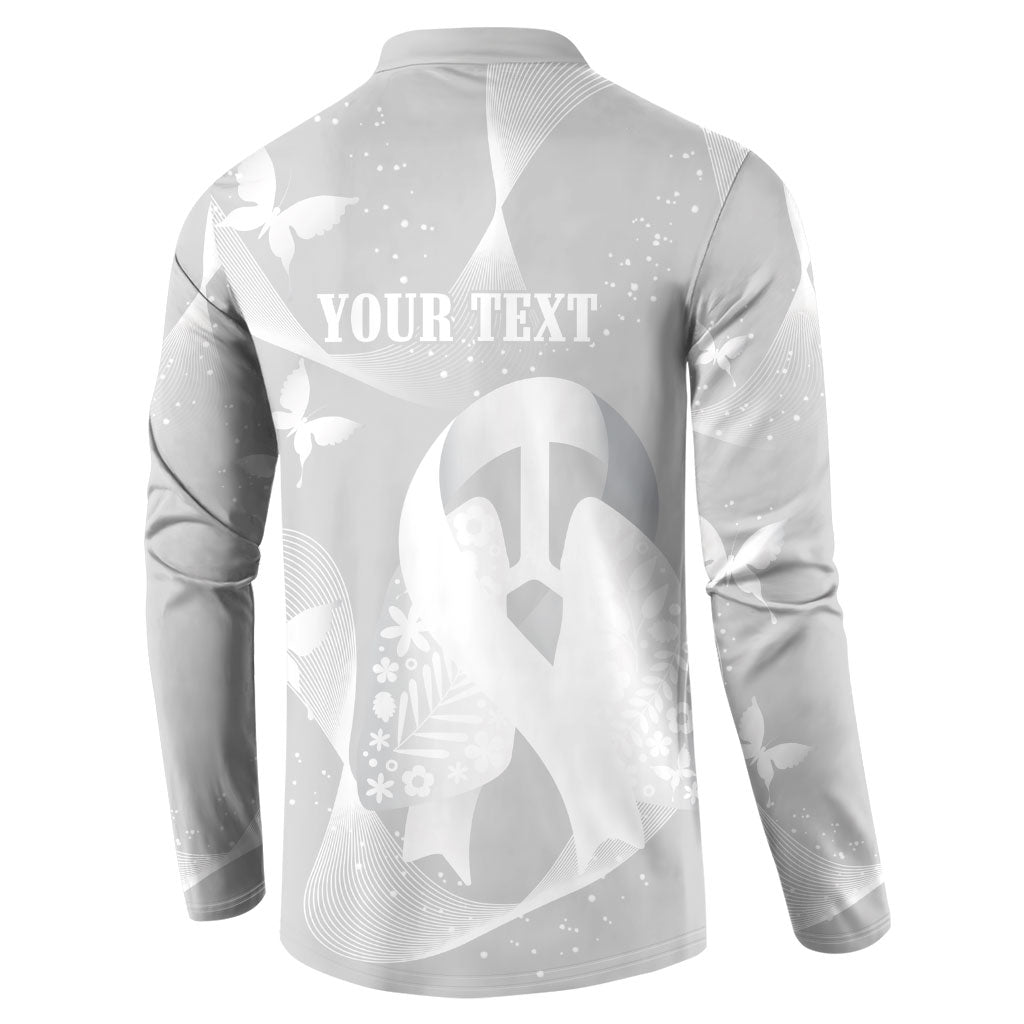 Australia Lung Cancer Awareness Personalised Button Sweatshirt Butterfly Ribbon Art