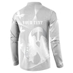 Australia Lung Cancer Awareness Personalised Button Sweatshirt Butterfly Ribbon Art