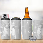 Australia Lung Cancer Awareness Personalised 4 in 1 Can Cooler Tumbler Butterfly Ribbon Art