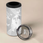 Australia Lung Cancer Awareness Personalised 4 in 1 Can Cooler Tumbler Butterfly Ribbon Art