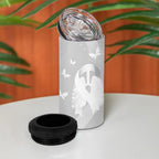 Australia Lung Cancer Awareness Personalised 4 in 1 Can Cooler Tumbler Butterfly Ribbon Art
