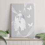 Australia Lung Cancer Awareness Canvas Wall Art Butterfly Ribbon Art
