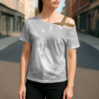 Australia Lung Cancer Awareness Personalised Cross Shoulder Shirt Butterfly Ribbon Art