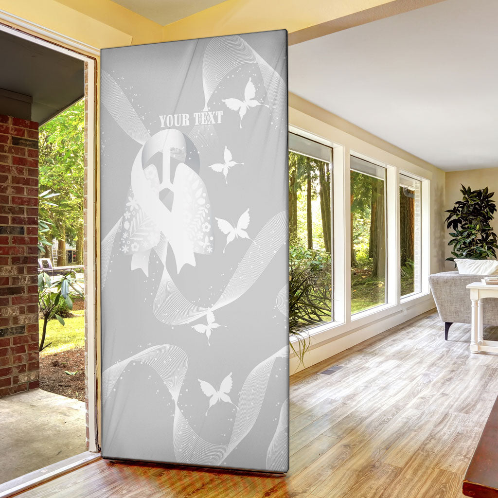 Australia Lung Cancer Awareness Personalised Door Cover Butterfly Ribbon Art
