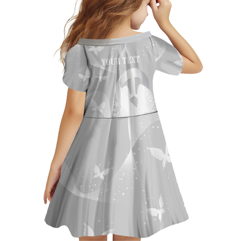 Australia Lung Cancer Awareness Personalised Family Matching Off The Shoulder Long Sleeve Dress and Hawaiian Shirt Butterfly Ribbon Art