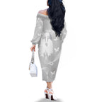 Australia Lung Cancer Awareness Personalised Family Matching Off The Shoulder Long Sleeve Dress and Hawaiian Shirt Butterfly Ribbon Art