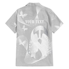 Australia Lung Cancer Awareness Personalised Family Matching Off Shoulder Maxi Dress and Hawaiian Shirt Butterfly Ribbon Art