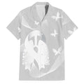Australia Lung Cancer Awareness Personalised Family Matching Off Shoulder Short Dress and Hawaiian Shirt Butterfly Ribbon Art