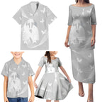 Australia Lung Cancer Awareness Personalised Family Matching Puletasi and Hawaiian Shirt Butterfly Ribbon Art