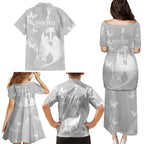 Australia Lung Cancer Awareness Personalised Family Matching Puletasi and Hawaiian Shirt Butterfly Ribbon Art