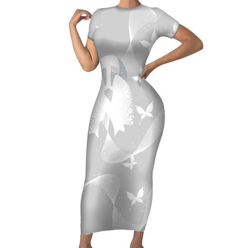 Australia Lung Cancer Awareness Personalised Family Matching Short Sleeve Bodycon Dress and Hawaiian Shirt Butterfly Ribbon Art