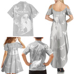 Australia Lung Cancer Awareness Personalised Family Matching Summer Maxi Dress and Hawaiian Shirt Butterfly Ribbon Art